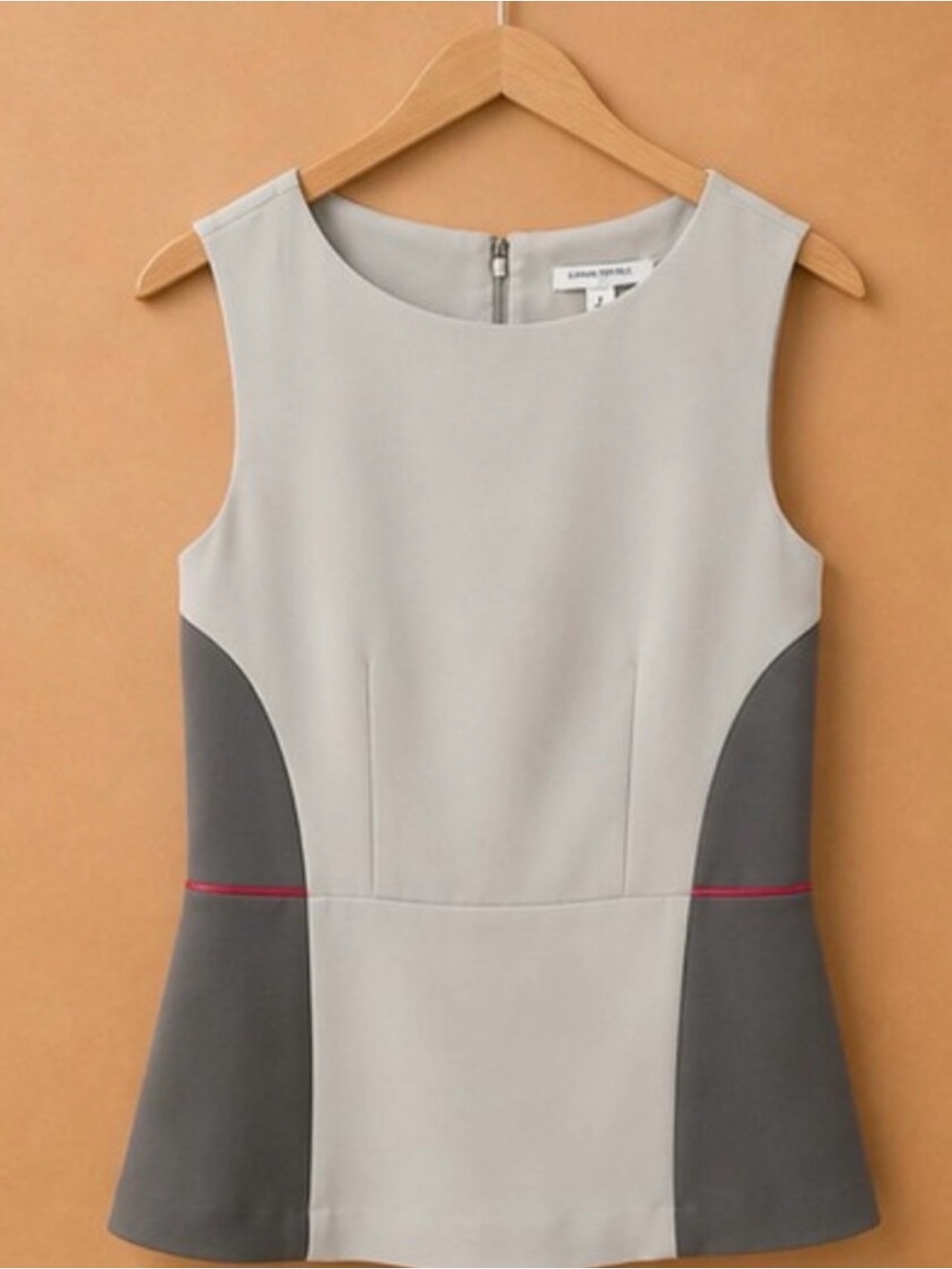 Banana Republic Grey Colorblock Peplum Top Size 6 | Chic Office Career Blouse